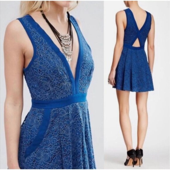 Free People Lovely In Love Dress Size XS Lace‎ Mini Cocktails Party Wedding EUC - Picture 2 of 14